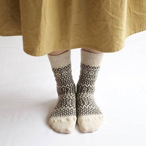 Nishiguchi Kutsushita luxury japanese jaquard socks