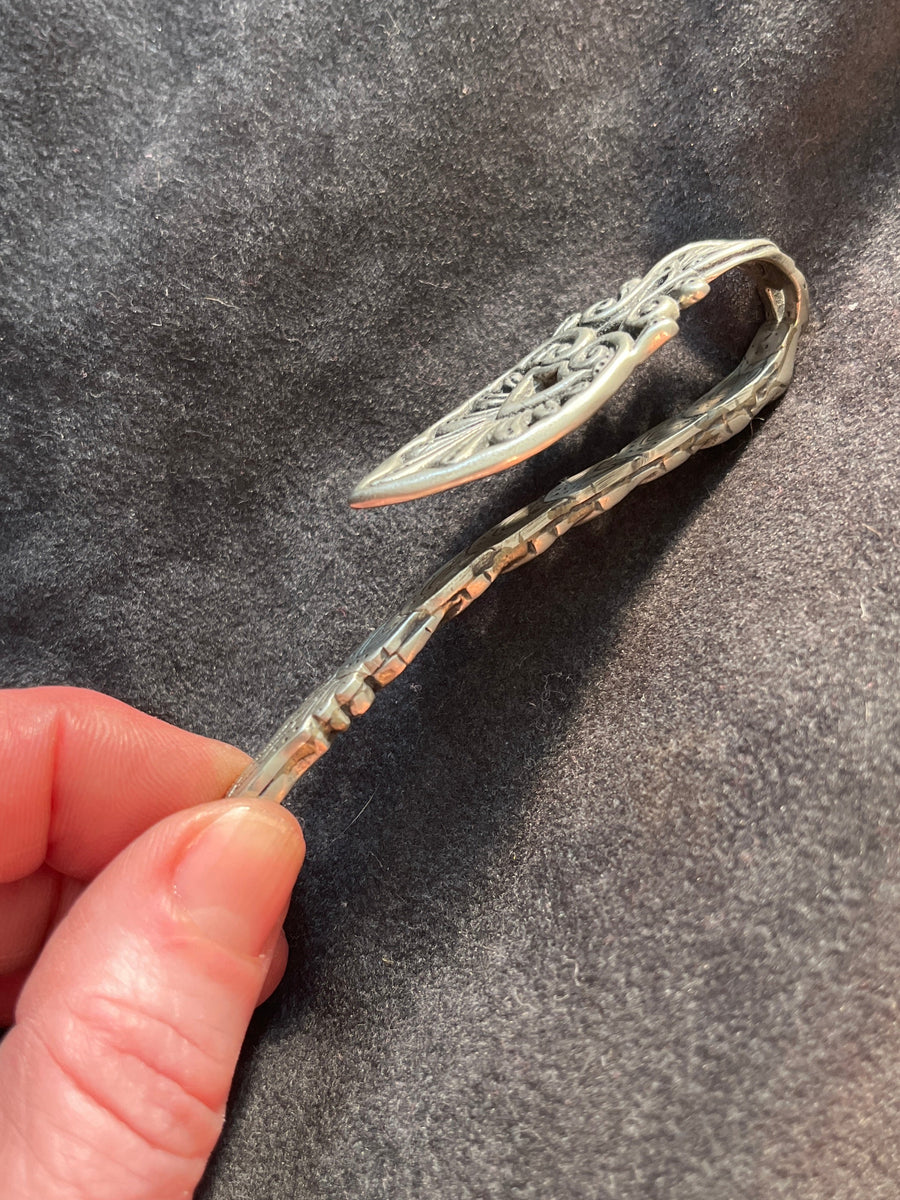 White brass sweater/shawl pin - one only