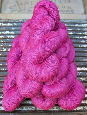 NEW! BEYUL - sw Merino/ Baby Yak / Silk fingering ...'Electric Amaranth' - heathered vibrant pink by Kettle yarn Co.