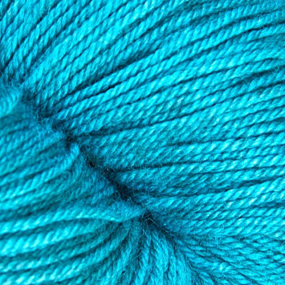 NEW! BEYUL - sw Merino/ Baby Yak / Silk fingering ...'Turquoise Tarn' - heathered rich turquoise by Kettle Yarn Co.