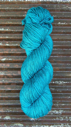 NEW! BEYUL - sw Merino/ Baby Yak / Silk fingering ...'Turquoise Tarn' - heathered rich turquoise by Kettle Yarn Co.