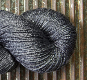 ISLINGTON - sw BFL / Silk fingering ...'Old Smoke' dark grey by Kettle Yarn Co.