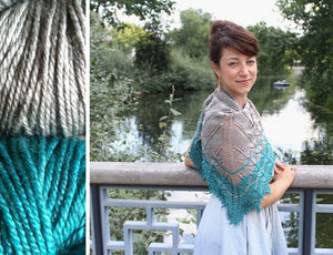 Naloa Shawl Kit - 2 skeins of BEYUL - sw Merino/ Baby Yak / Silk fingering by Kettle Yarn Co.