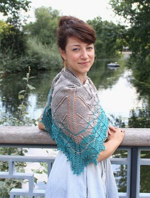 Naloa Shawl Kit - 2 skeins of BEYUL - sw Merino/ Baby Yak / Silk fingering by Kettle Yarn Co.